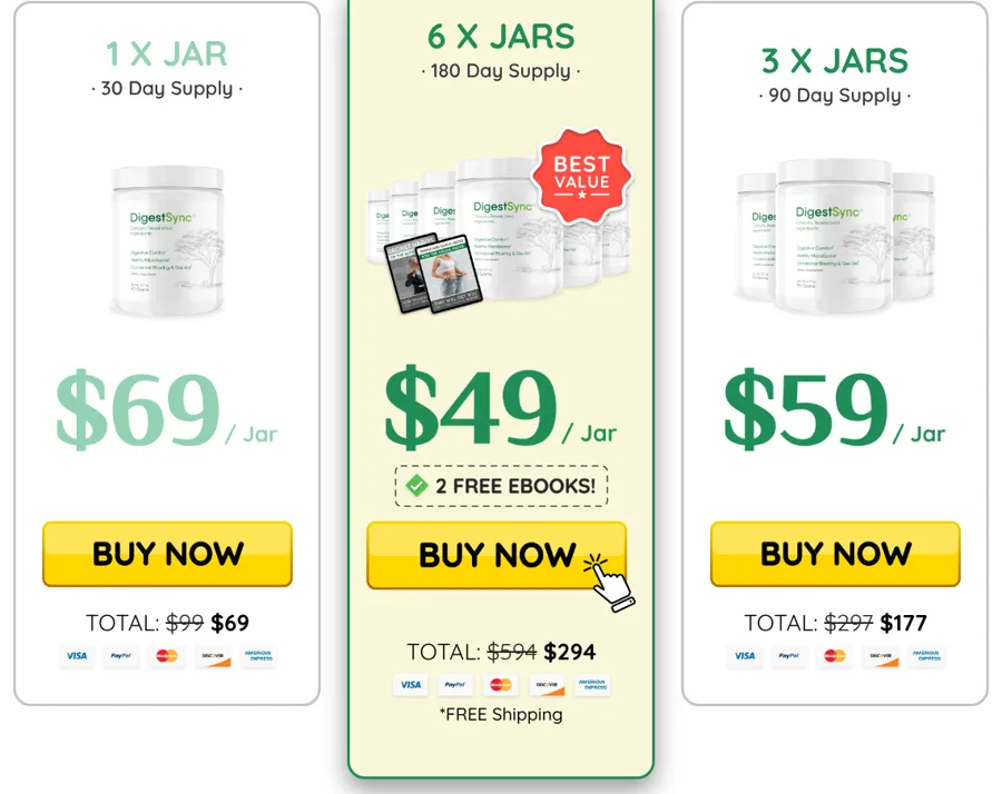 DigestSync bundle prices on the official order page, October 13, 2026